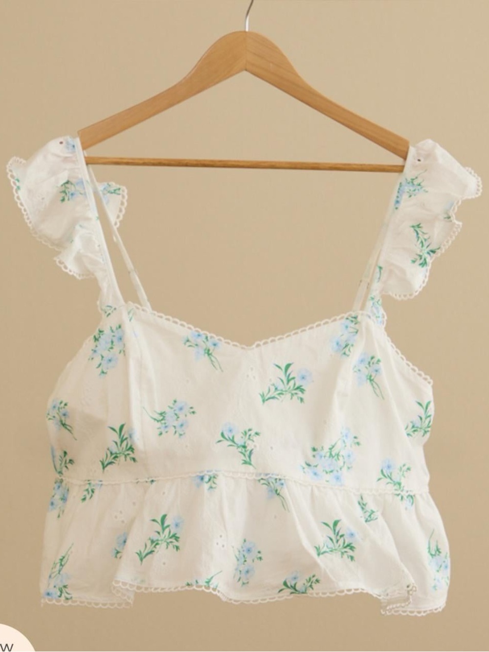 Altar’d State Maddy Floral Ruffle Babydoll Crop Top